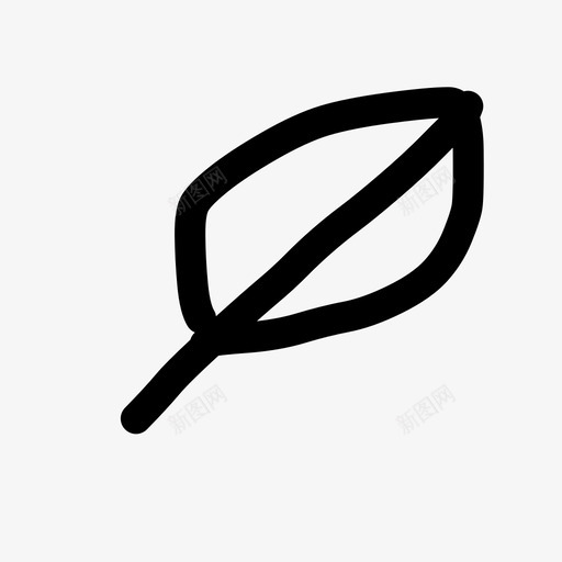 叶片手绘图标svg_新图网 https://ixintu.com 叶片 手绘