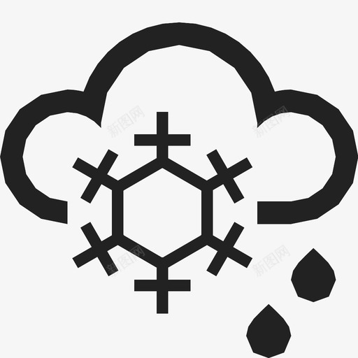 冬季混合雪雨夹雪雨图标svg_新图网 https://ixintu.com 云 冬季 冬季混合雪 冰 湿度 雨 雨夹雪 预报