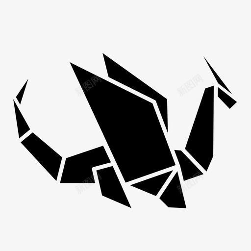 折纸龙野兽怪物图标svg_新图网 https://ixintu.com 亚洲艺术 怪物 折纸龙 神话 纸 野兽 雕塑