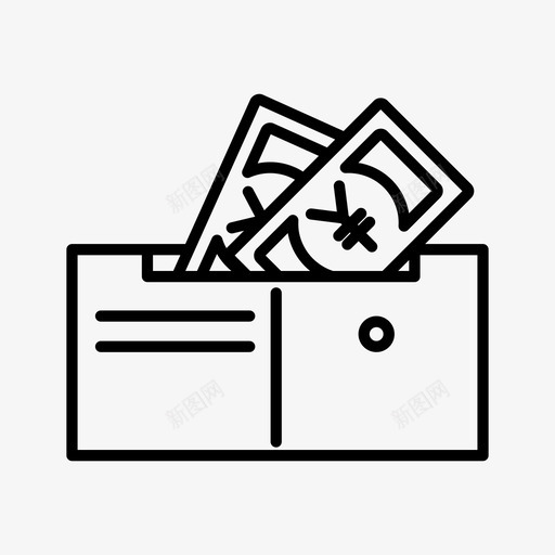 钱包皮夹夹持器图标svg_新图网 https://ixintu.com 人民币 元 口袋 夹持器 富人 皮夹 钱 钱包