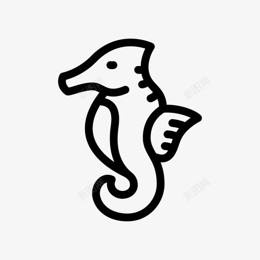 海马海滩海鱼图标svg_新图网 https://ixintu.com 海滩 海马 海鱼 海龙科 硬骨亚目 神话生物 脊椎动物 野生动物