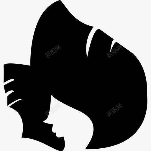 黑色长发人发廊图标svg_新图网 https://ixintu.com 人 发廊 黑色长发