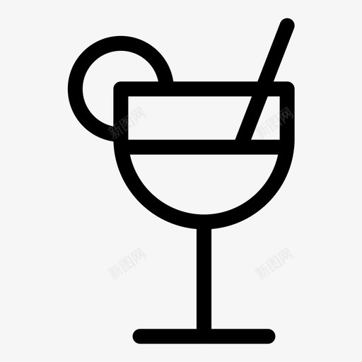 鸡尾酒休闲玻璃杯图标svg_新图网 https://ixintu.com 休闲 吸管 玻璃杯 花式 酒吧 酒精 饮酒 鸡尾酒