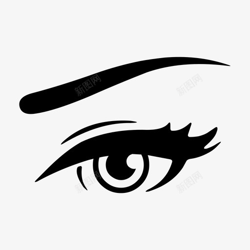 眼睛眉毛睫毛图标svg_新图网 https://ixintu.com 右眼 画 眉毛 看 眼睛 睁开 睫毛