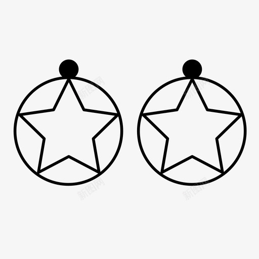 耳环对称星星图标svg_新图网 https://ixintu.com 圆形 复制品 对称 星星 珠宝 相同的东西 美丽 耳环 镜子