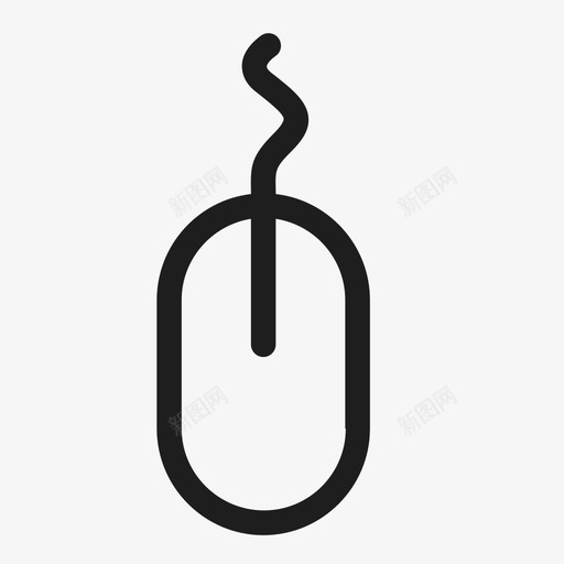 鼠标轻白底黑图标svg_新图网 https://ixintu.com 白底黑 鼠标轻