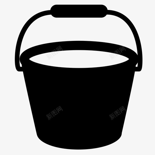 桶金属装载物图标svg_新图网 https://ixintu.com 垃圾箱 塑料 把手 桶 满 空 装载物 金属