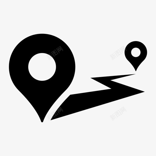 路线道路计划图标svg_新图网 https://ixintu.com 位置 地图标记 指示器 方式 标记 行程 计划 距离 路径 路线 道路