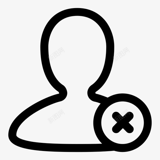 删除用户取消好友拒绝图标svg_新图网 https://ixintu.com appui uders 删除用户 取消好友 块 头像 拒绝 键 鼠标