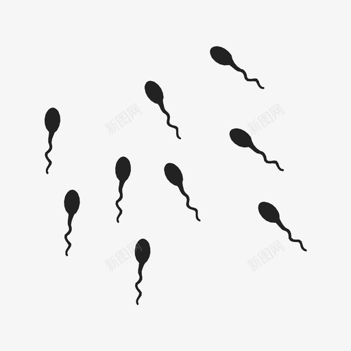 精子受精头图标svg_新图网 https://ixintu.com 受精 头 尾巴 精子 精液 蠕动 赛跑