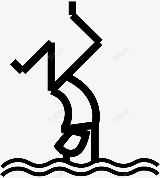 跳水奥运会图标svg_新图网 https://ixintu.com 奥运会 跳水