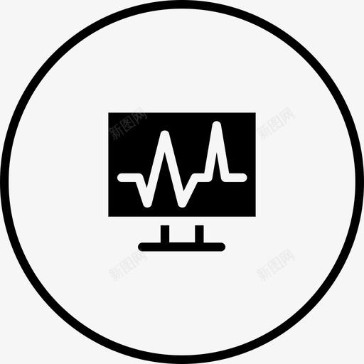 心电图治疗信号图标svg_新图网 https://ixintu.com 信号 健康 医疗 医疗圆形固体 医疗补救 心电图 心跳 治疗 脉搏 记录 调查