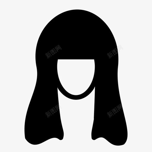 长发美容女孩图标svg_新图网 https://ixintu.com 发型 头发 女孩 治疗 美容 美容和化妆固体 长发