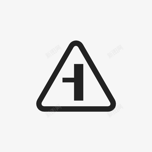 交叉口三角形标志图标svg_新图网 https://ixintu.com 三角形 下一个转弯 交叉口 另一个 左 推迟 新 标志 道路