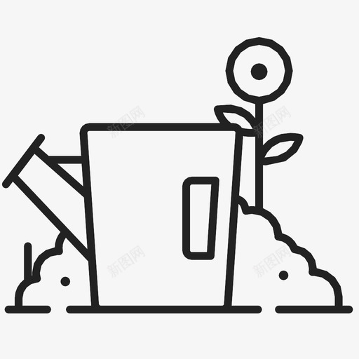 水壶填料花图标svg_新图网 https://ixintu.com 填料 工具 植物 水壶 花 花园 院子