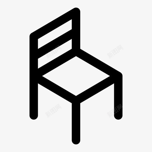 椅子靠背底部图标svg_新图网 https://ixintu.com 坐下 家具 底部 座位 椅子 腿 靠背