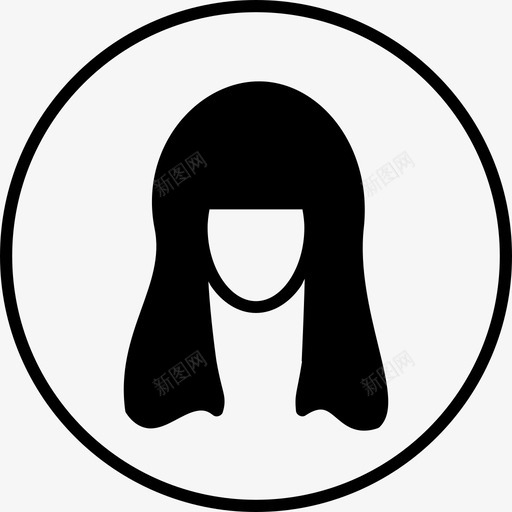 发型长女孩图标svg_新图网 https://ixintu.com 动作 发型 女孩 时尚 注意力 活动 美感和妆容圆实 美貌 脸型 表演 长