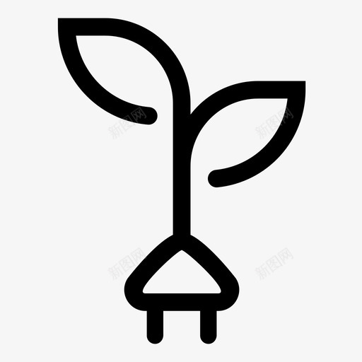 天然电纯能源可再生资源图标svg_新图网 https://ixintu.com 可再生资源 天然电 天然能源 有机生物质 植物脐带 生态环保 生物能源 纯能源 绿色能源 能源与电力
