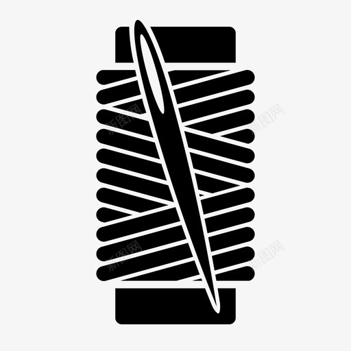 线轴和针裁缝缝纫图标svg_新图网 https://ixintu.com 工艺 服装修理 线 线轴和针 绗缝 缝纫 缝纫编织裁剪工艺 裁缝 锐利