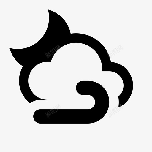 夜风天气声音图标svg_新图网 https://ixintu.com 云 噪音 声音 夜风 天气 恐怖 月亮 材料设计 材料设计天气迷你 雨