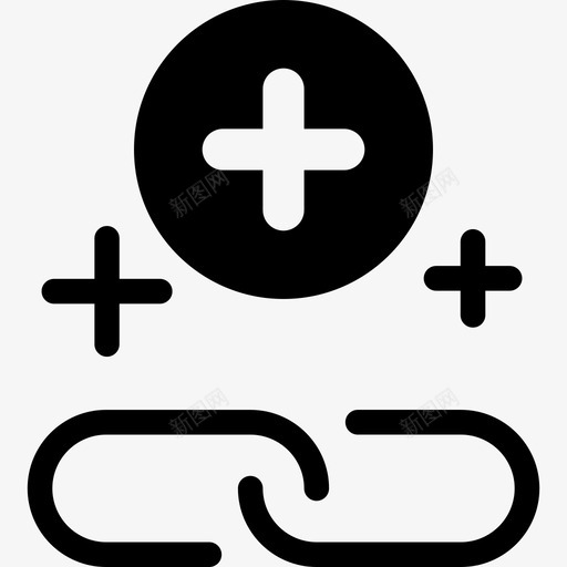 带加号的链环符号seopack图标svg_新图网 https://ixintu.com seopack 带加号的链环符号