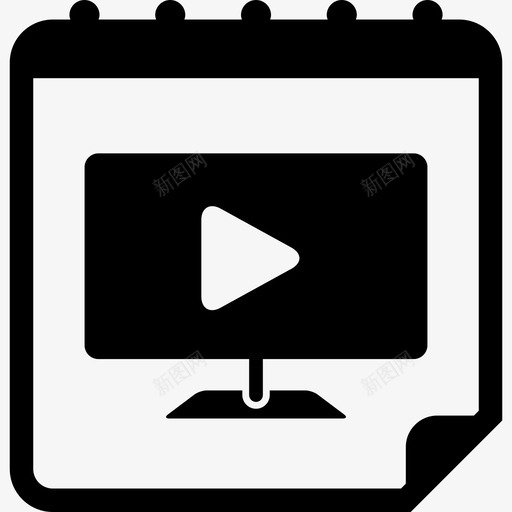 视频提醒每日日历界面符号日历图标svg_新图网 https://ixintu.com 日历图标 视频提醒每日日历界面符号