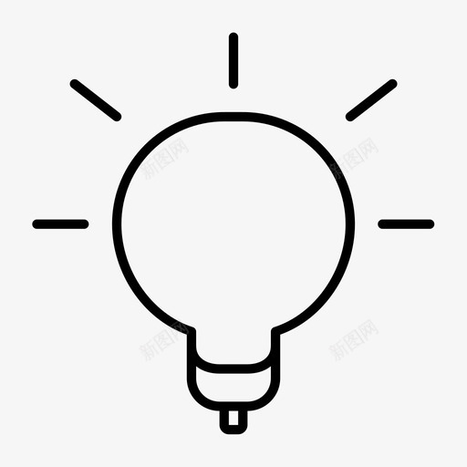 灯泡尤里卡灯图标svg_新图网 https://ixintu.com 商业金融图完整瘦 好主意 尤里卡 思维 灯 灯泡