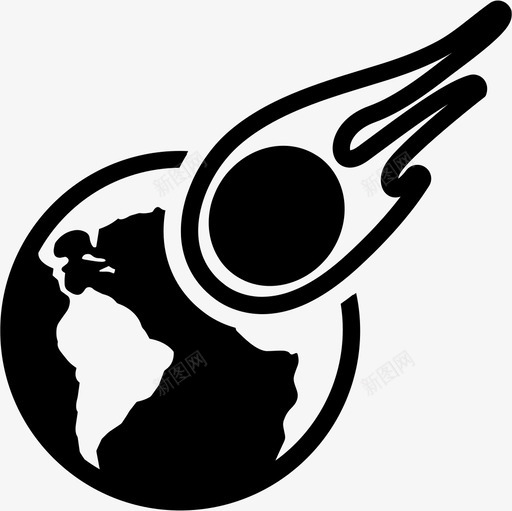 彗星接近地球空间图标svg_新图网 https://ixintu.com 彗星接近地球 空间图标