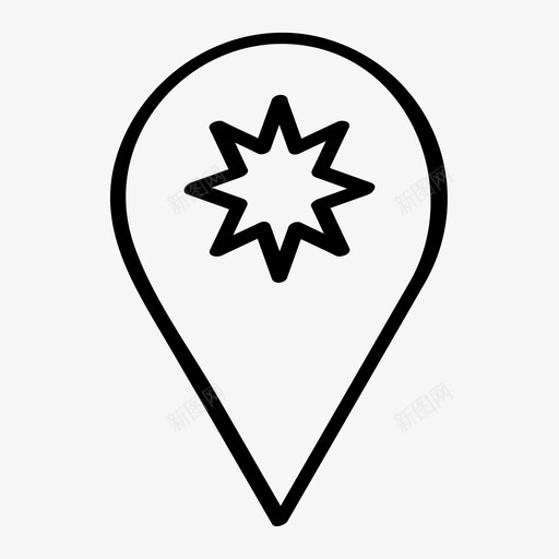 别针星地图针图标svg_新图网 https://ixintu.com 别针星 地图针