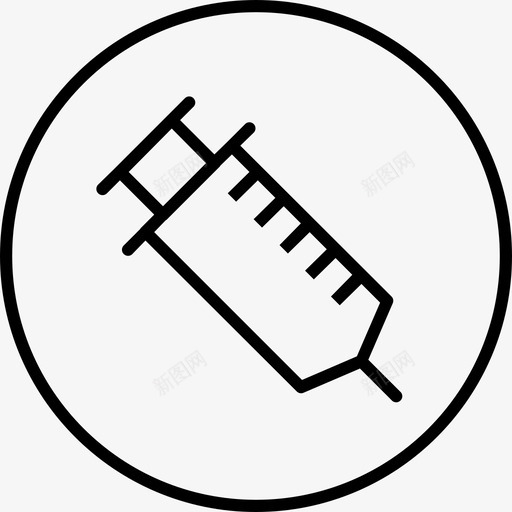注射器注射剂医药图标svg_新图网 https://ixintu.com 医用圆线 医药 外科 注射剂 注射器 疫苗 针头