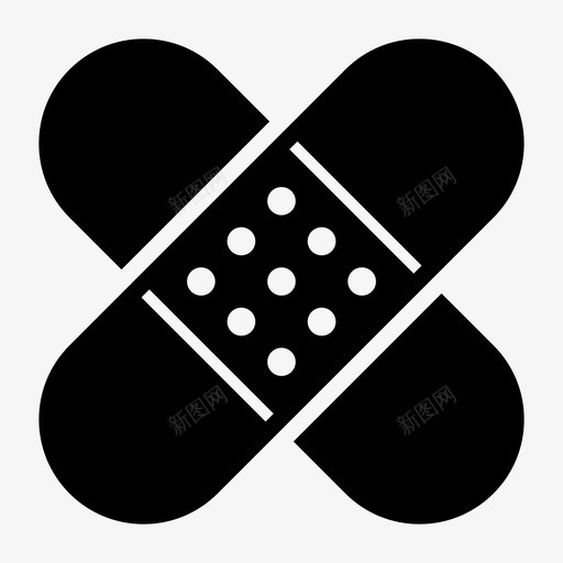 贴膏药贴片伤口图标svg_新图网 https://ixintu.com 伤口 修订 包扎 固定 急救 矫正 药物平敷 贴片 贴膏药