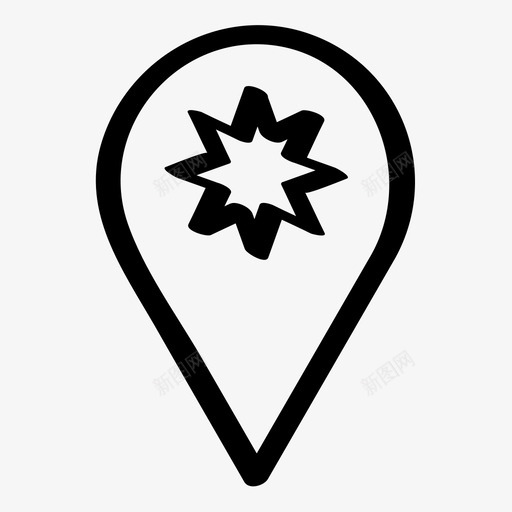 别针星地图针图标svg_新图网 https://ixintu.com 别针星 地图针