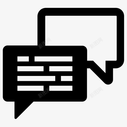 对话聊天讨论图标svg_新图网 https://ixintu.com 交流 对话 留言 短信 研究 聊天 讨论