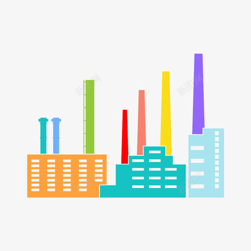 工厂建筑物设施图标svg_新图网 https://ixintu.com 仓库 制造厂 工业 工厂 建筑物 烟囱 设施