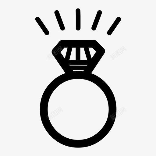 钻戒求婚图标svg_新图网 https://ixintu.com 图片 婚礼 戒指 求婚 钻戒 闪耀