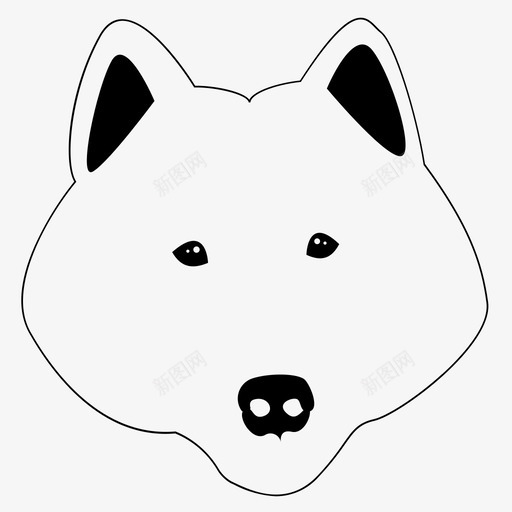 萨摩耶图标svg_新图网 https://ixintu.com 萨摩耶