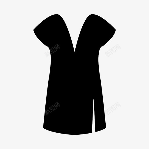 连衣裙短袖短裙图标svg_新图网 https://ixintu.com 低胸 女式 开叉裙 晚礼服 服装 短袖 短裙 连衣裙