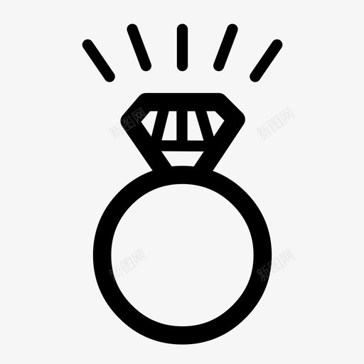 钻戒闪耀求婚图标svg_新图网 https://ixintu.com 婚礼 宝石 昂贵 求婚 漂亮 订婚 钻戒 闪耀