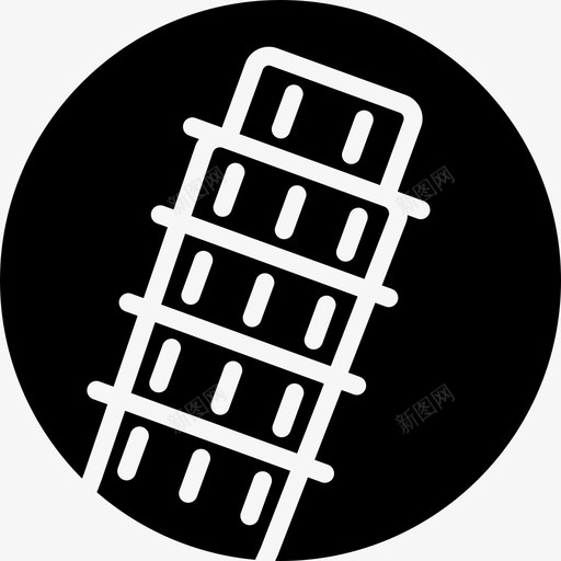 比萨塔建筑意大利图标svg_新图网 https://ixintu.com 史密克纪念碑实心 塔楼 建筑 意大利 比萨塔 纪念碑 象征