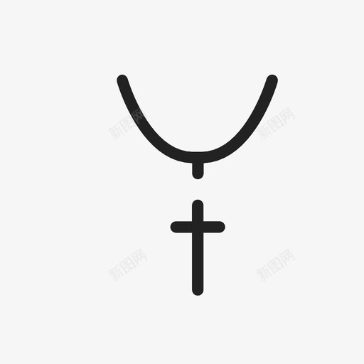 十字架项链图标svg_新图网 https://ixintu.com 十字架项链