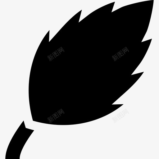 叶黑色形状自然尖图标svg_新图网 https://ixintu.com 叶黑色形状 尖图标 自然