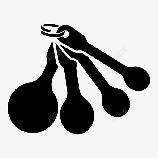 量勺已售套装图标svg_新图网 https://ixintu.com 不 保留 厨具ii 套装 已售 粗体 量勺 金色 餐具