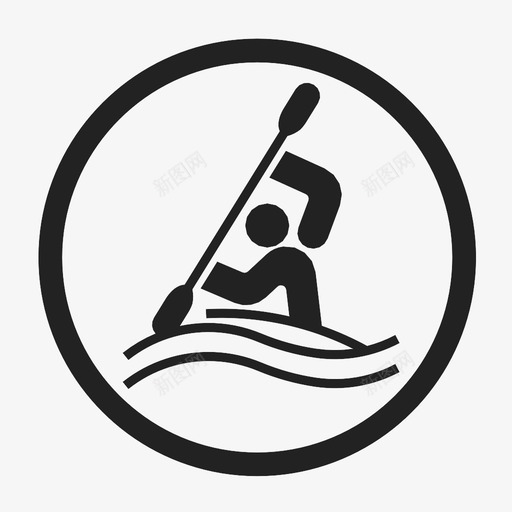 独木舟回转河流比赛图标svg_新图网 https://ixintu.com 奥运会 快速 比赛 河流 湖 独木舟回转 船 运动