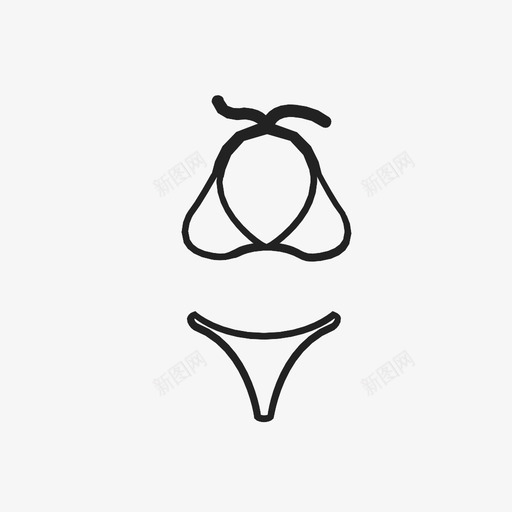 比基尼海滩可爱图标svg_新图网 https://ixintu.com 可爱 女士 性感 棕褐色 比基尼 海滩 游泳池 西装