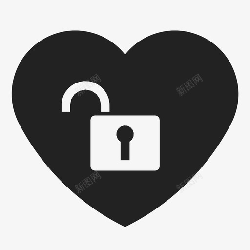 解锁的心安全开放图标svg_新图网 https://ixintu.com 令人厌烦 安全 干燥 广泛 开放 放大 爱 电子凝视 解锁的心