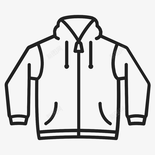 拉链连帽衫图标svg_新图网 https://ixintu.com 拉链连帽衫