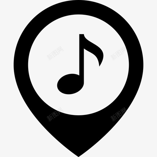 音乐指针别针图标svg_新图网 https://ixintu.com 位置 别针 别针实心 地图 指针 旋律 曲调 横条 歌剧 音乐 音符