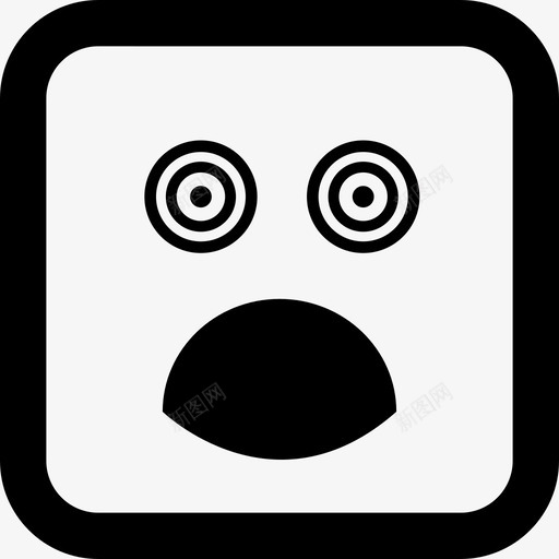 惊讶的方脸眼睛和嘴张开界面图标svg_新图网 https://ixintu.com 情绪方正 惊讶的方脸 界面 眼睛和嘴张开