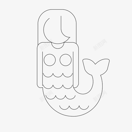 美人鱼鱼图像图标svg_新图网 https://ixintu.com 图像 女仆 海 海员 海妖 美人鱼 鱼