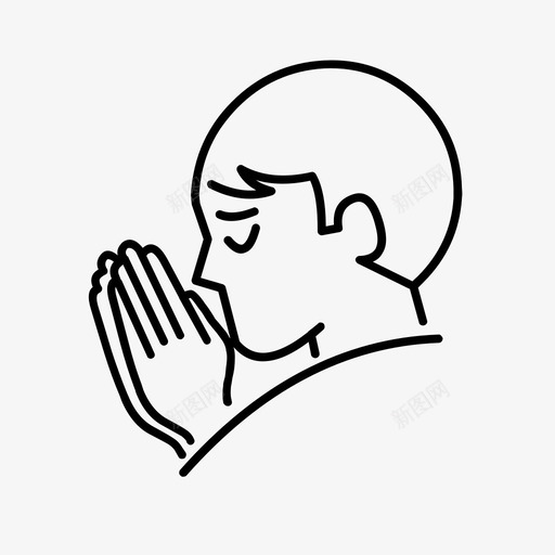 祈祷查看开始图标svg_新图网 https://ixintu.com 乞求 信仰 崇拜 开始 恢复 打开 查看 点击 祈祷